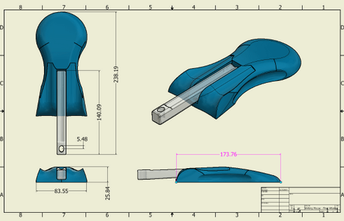 Writing Mouse CAD prototype